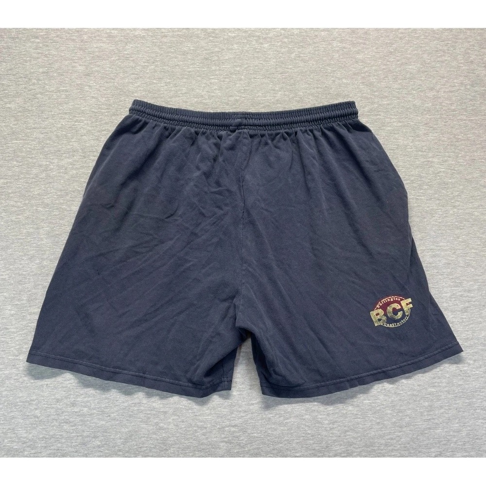 VTG MV Sport Sweat Shorts Mens 2XL Navy Blue Cotton Burlington Coat Factory Logo